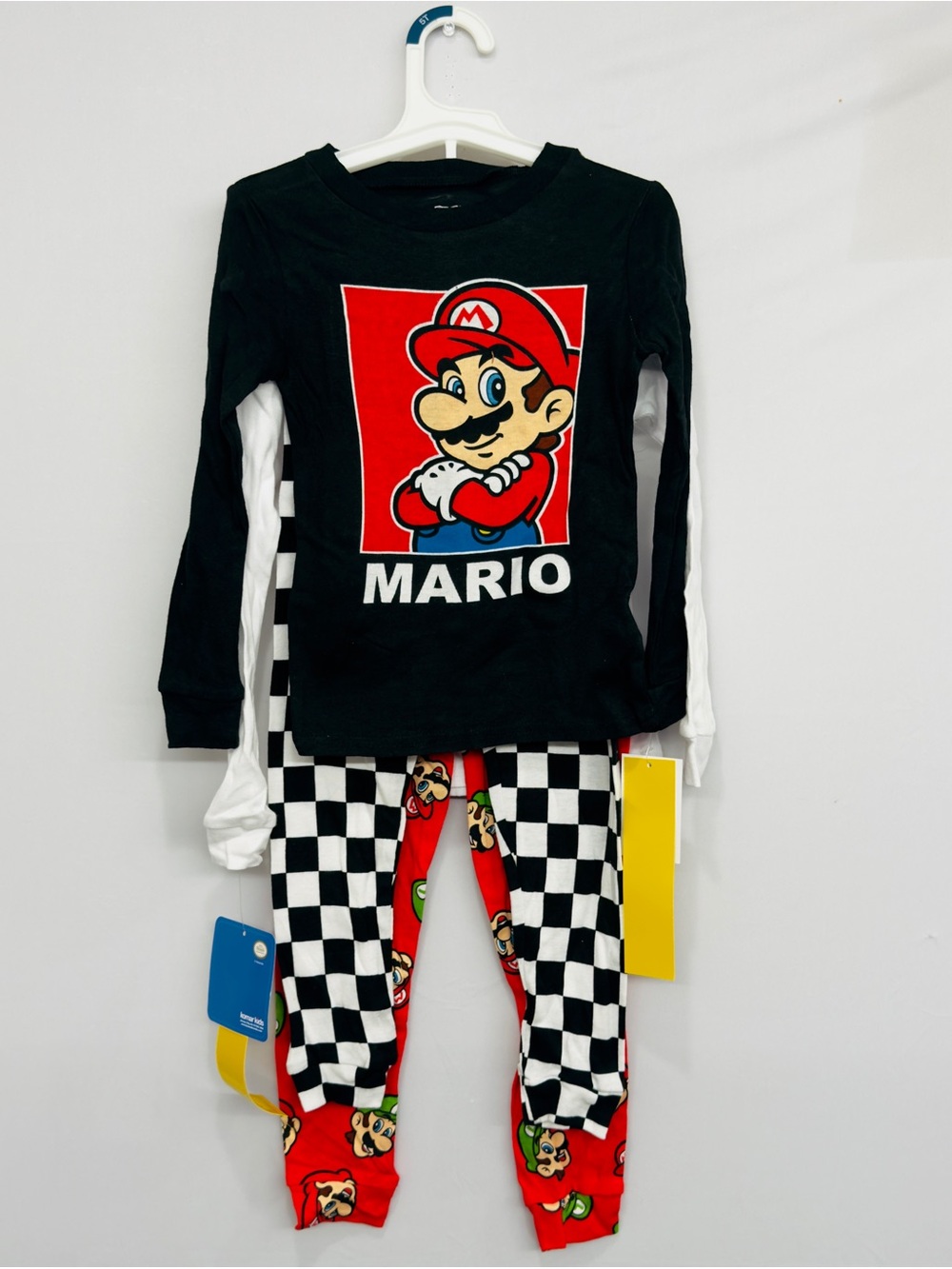 New Super Mario Brothers Pajamas 4 Piece Set Boy 5T Long Sleeve Sleepwear